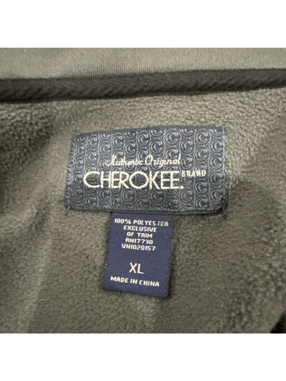 Cherokee Mens Black & Gray Zip-Up Fleece Jacket XL - Picture 5 of 8